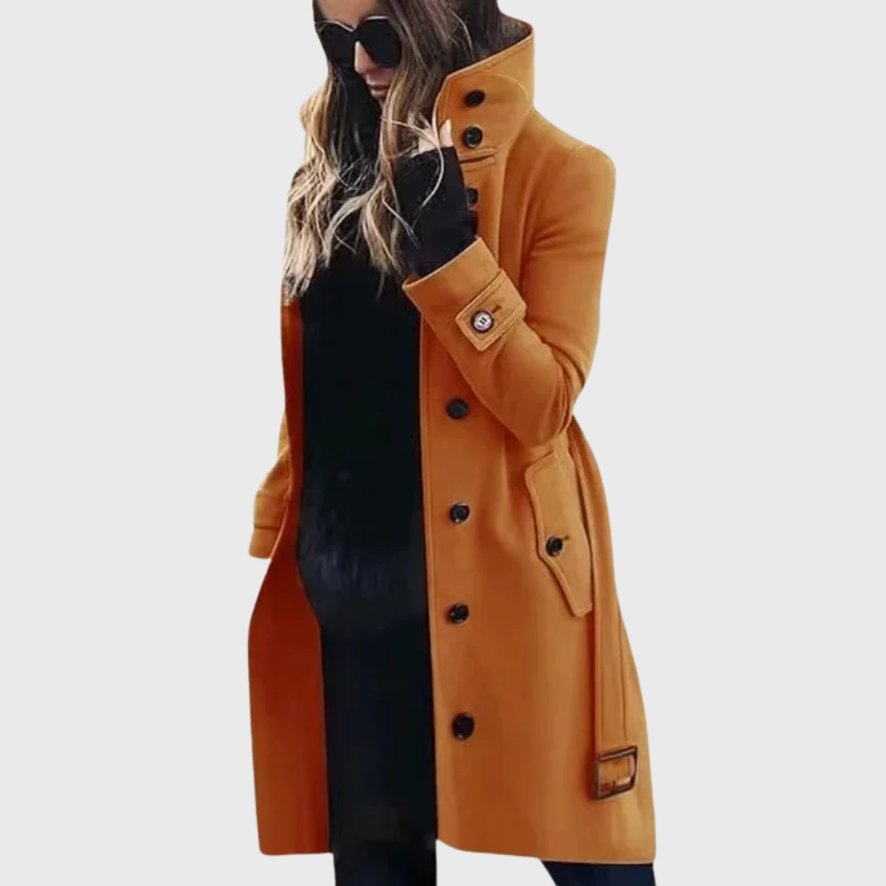 Women's Stand Collar Front Button Coat