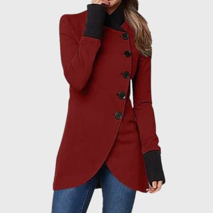 Women's Asymmetrical Button Tailored Coat
