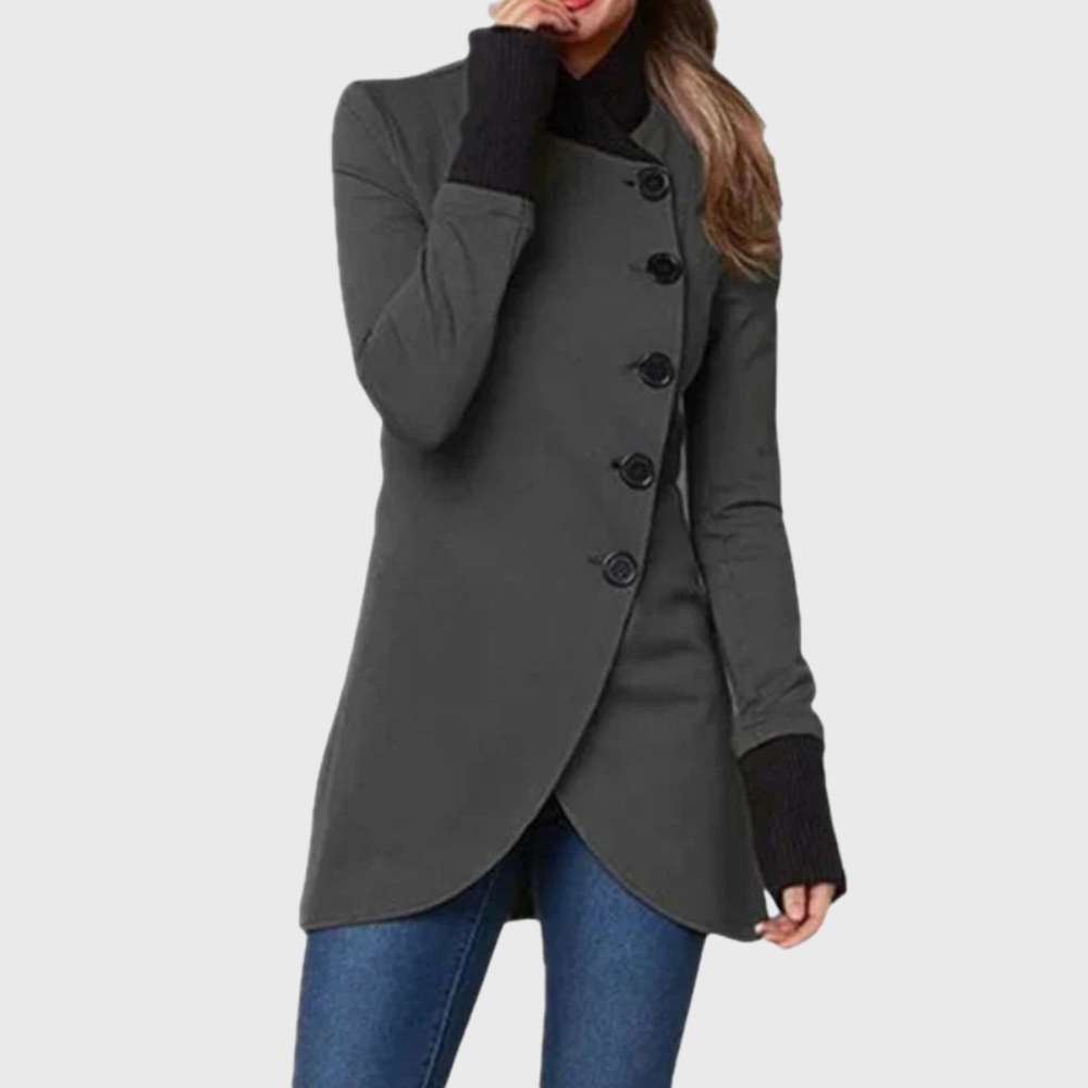 Women's Asymmetrical Button Front Coat