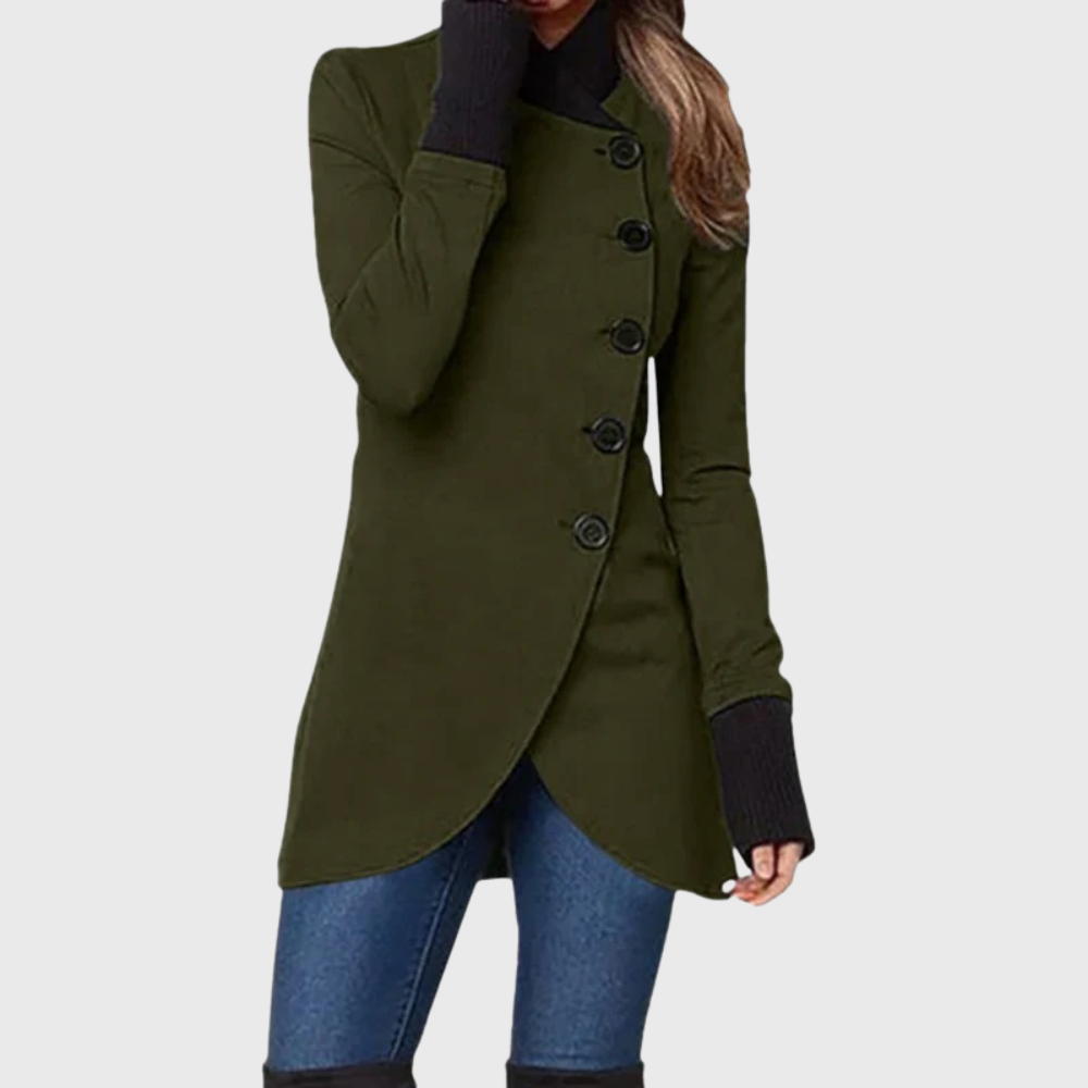 Women's Asymmetrical Button Front Coat