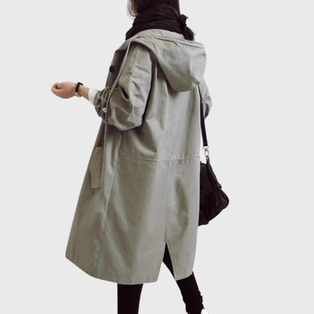 Women's Long Hooded Trench Coat