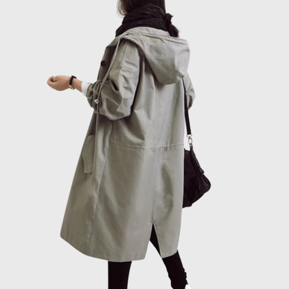 Women's Long Hooded Trench Coat