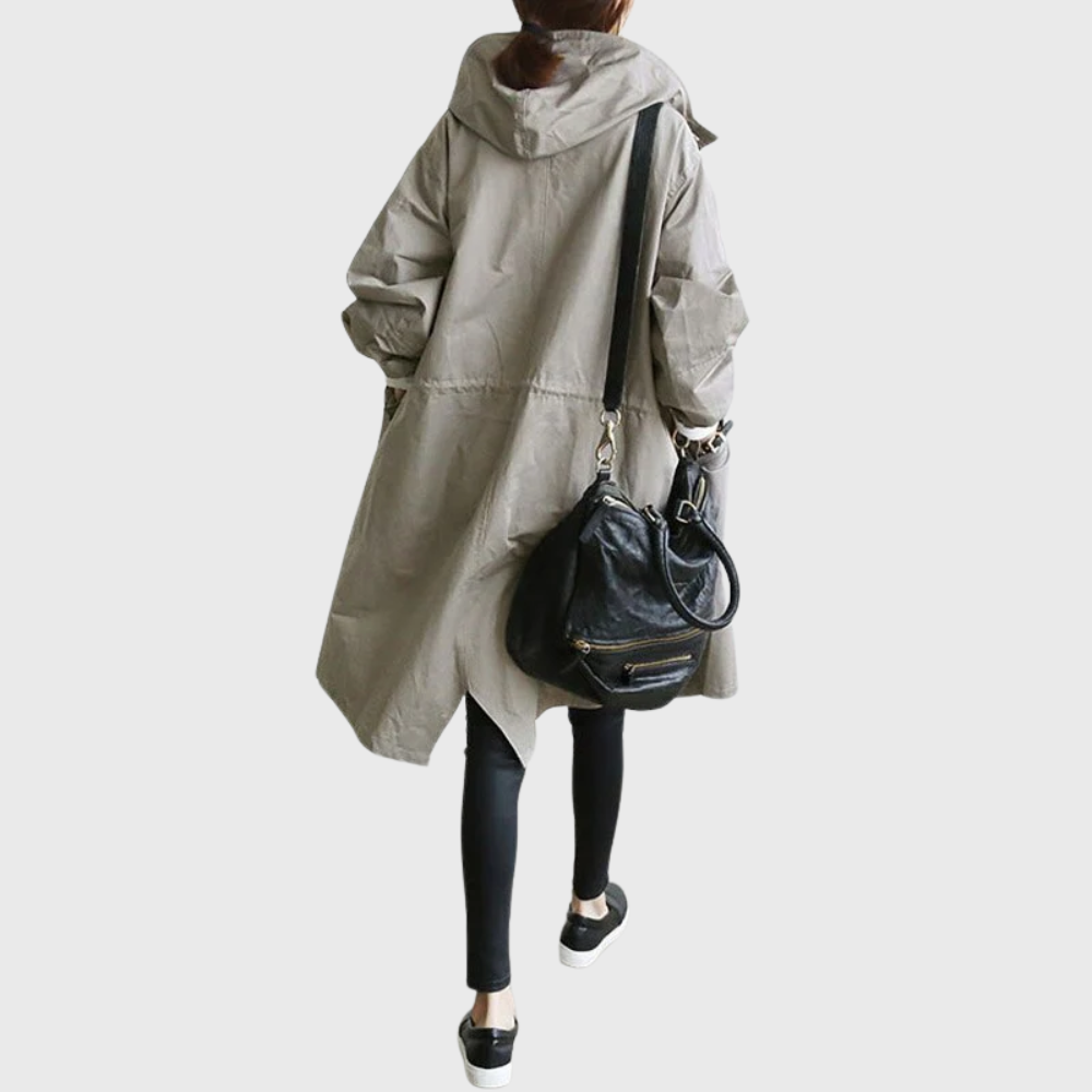 Women's Long Hooded Trench Coat