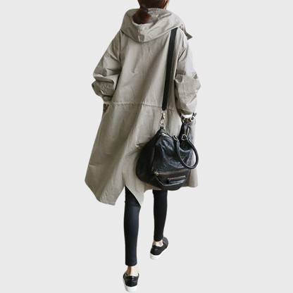 Women's Long Hooded Trench Coat