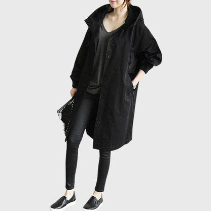 Women's Long Hooded Trench Coat