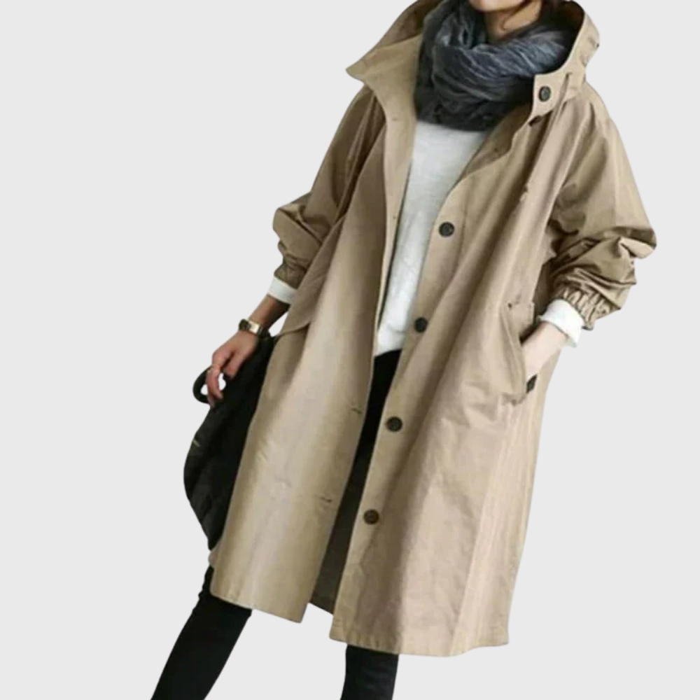Women's Long Hooded Trench Coat