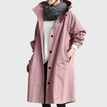 Women's Long Hooded Trench Coat
