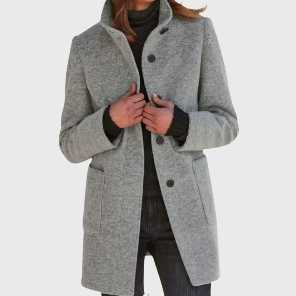 Women's Longline Coat Button Front Design