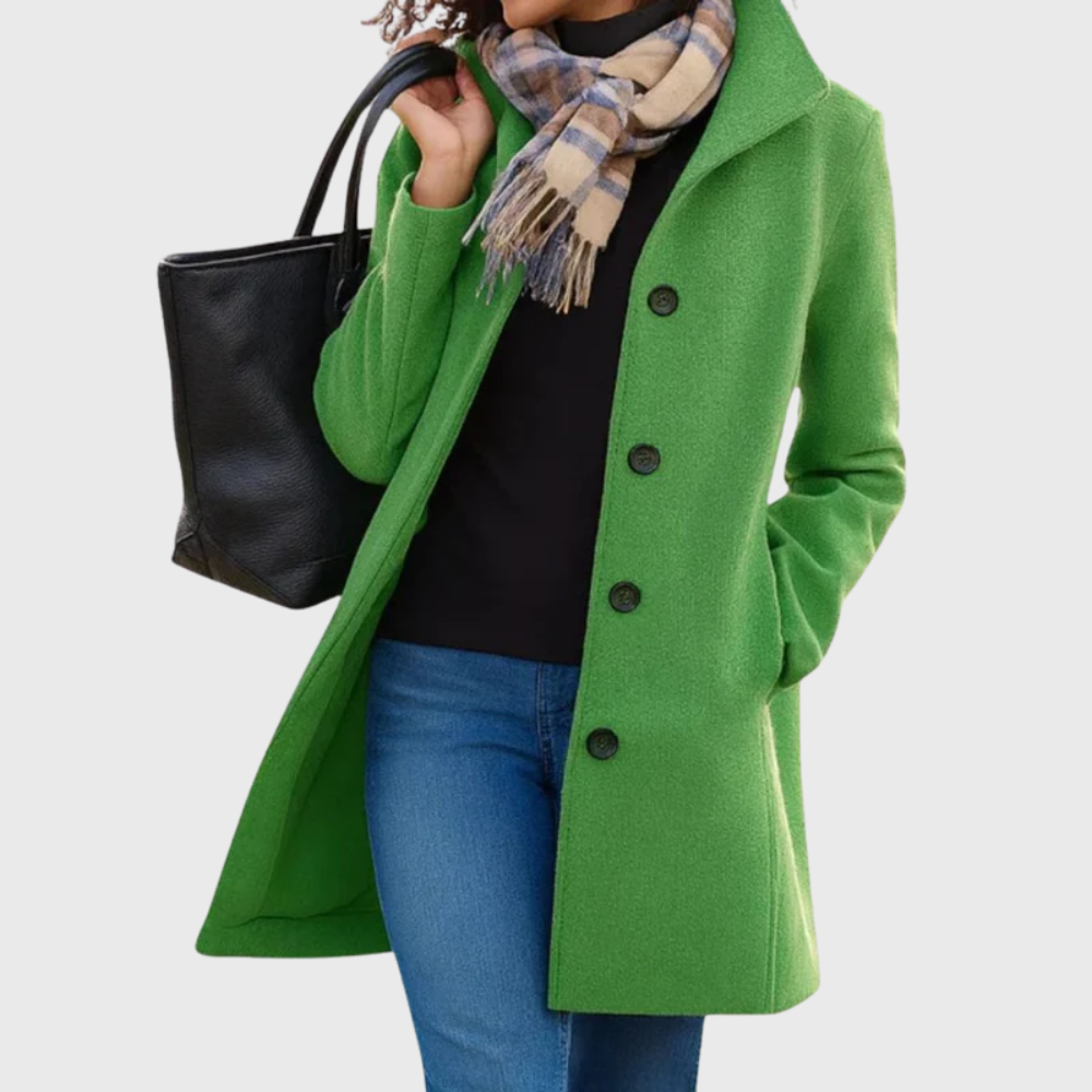 Women's Mid Length Button Front Casual Coat