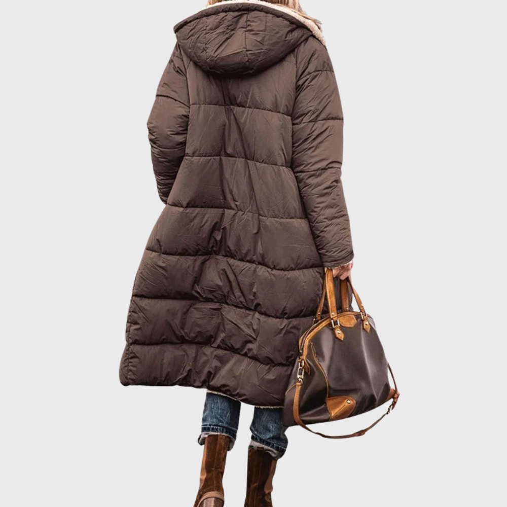 Women's Long Hooded Mid Length Coat