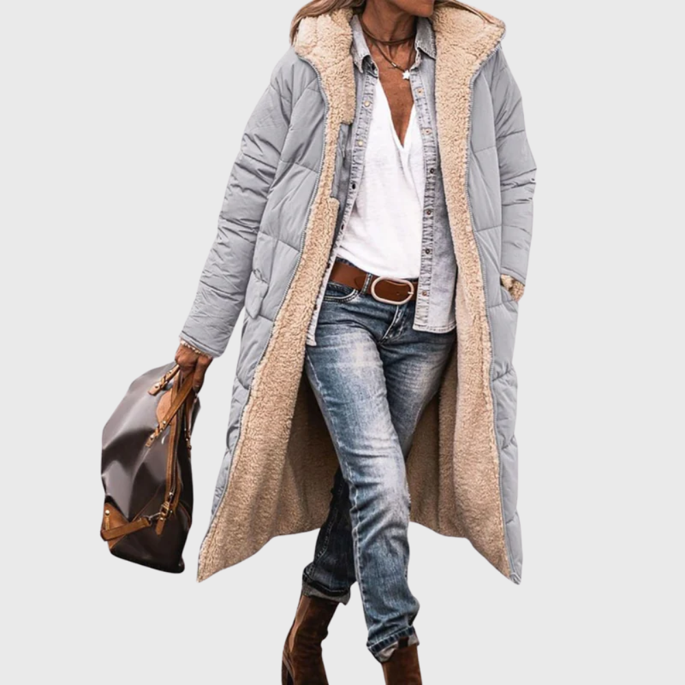 Women's Long Hooded Mid Length Coat
