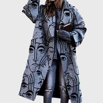 Women's Oversized Artistic Print Coat