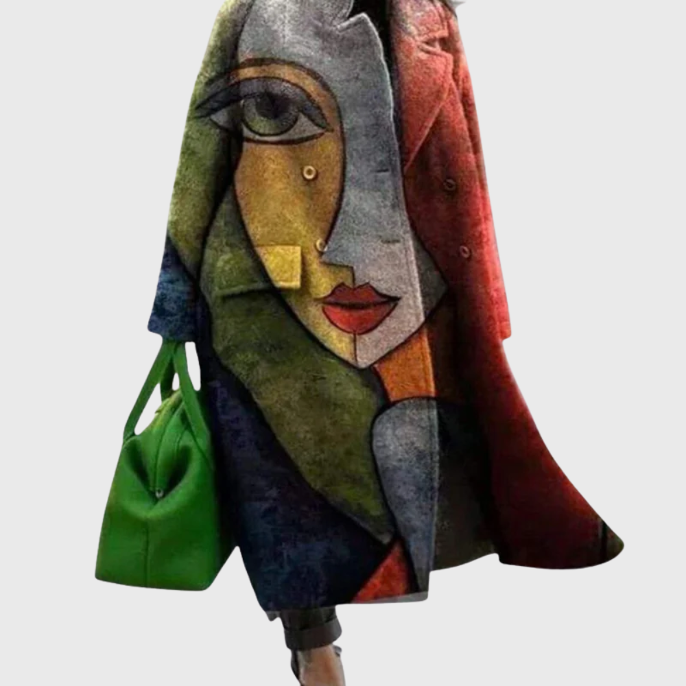 Women's Oversized Artistic Print Coat