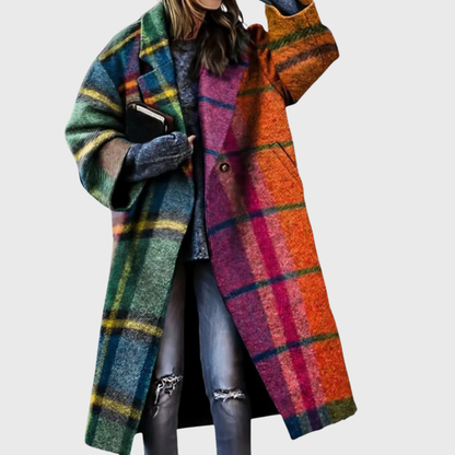 Women's Oversized Artistic Print Coat - Fashinoza