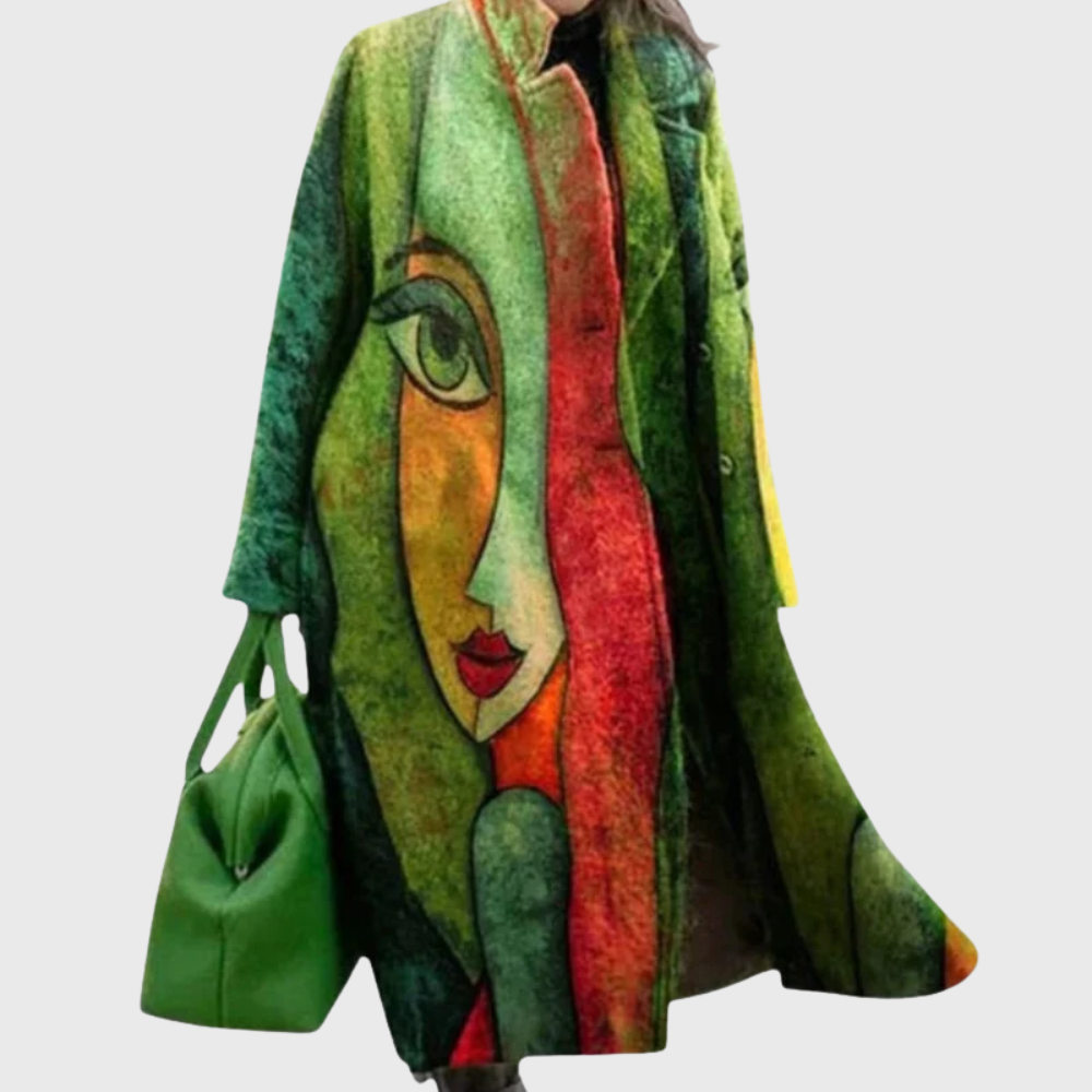 Women's Oversized Artistic Print Coat