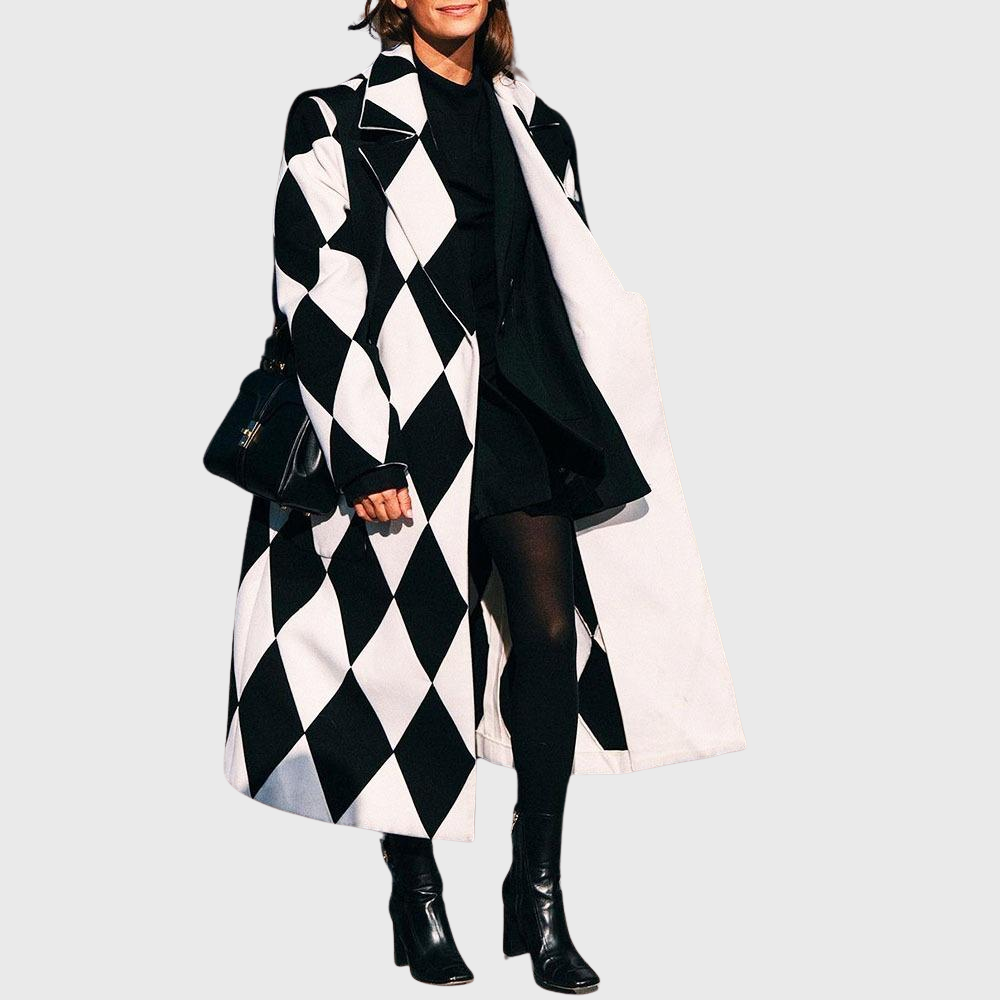 Women's Oversized Artistic Print Coat