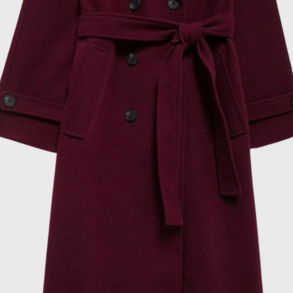 Women's Double Breasted Belted Long Coat