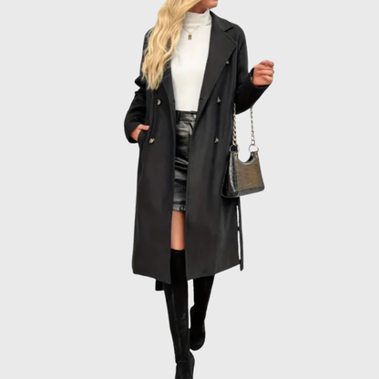 Women's Long Belted Coat Outerwear