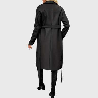 Women's Long Belted Coat Outerwear