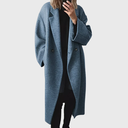 Women's Long Lapel Coat Button Front Outerwear