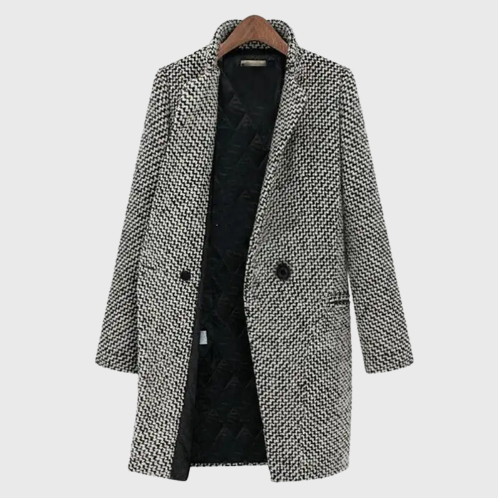 Women's Single Breasted Tailored Coat - Fashinoza