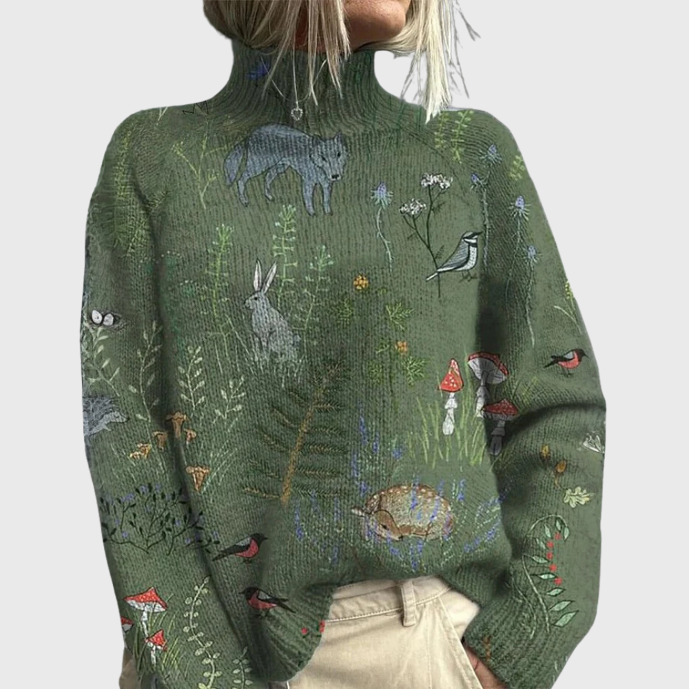 Women's Animal Print Sweater - Fashinoza