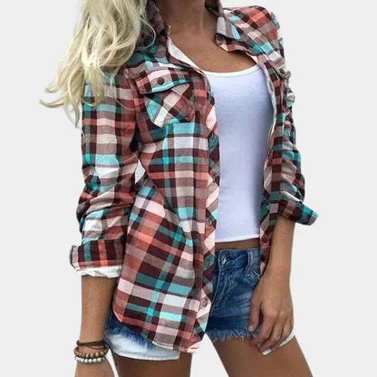 Women's Plaid Blouse Timeless Pattern Soft