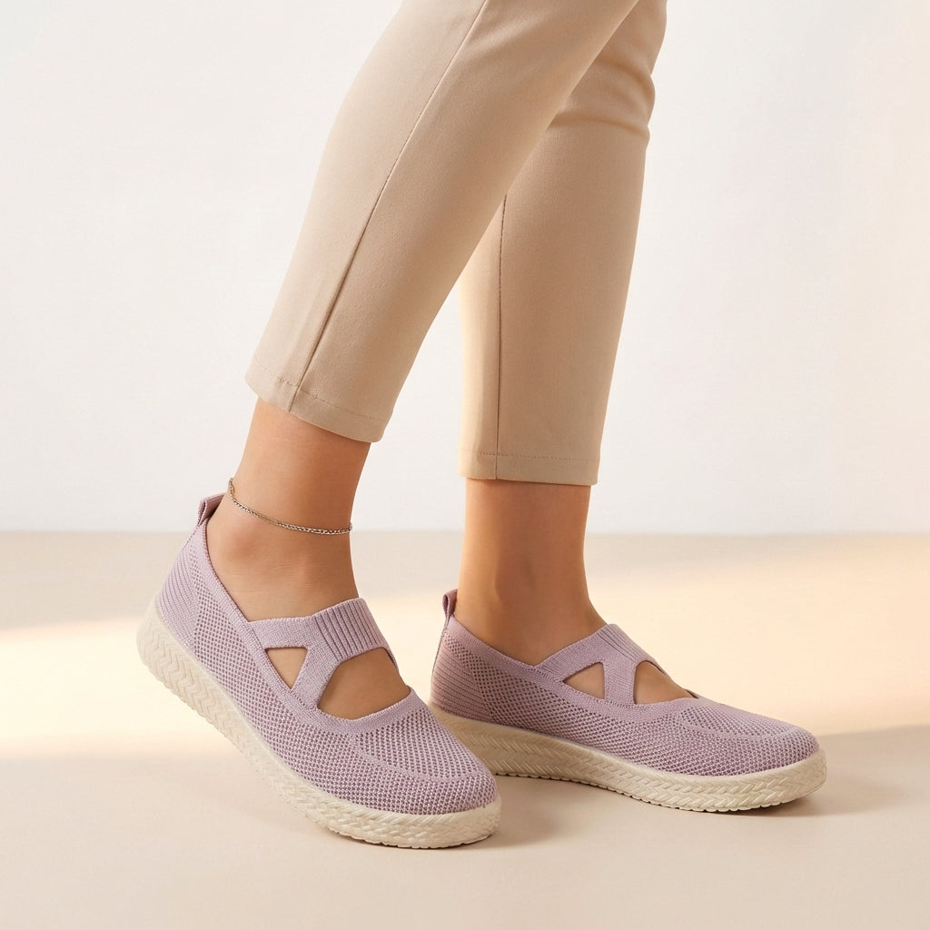 Women's Slip-On Sneakers Breathable Knit Cushioned Platform