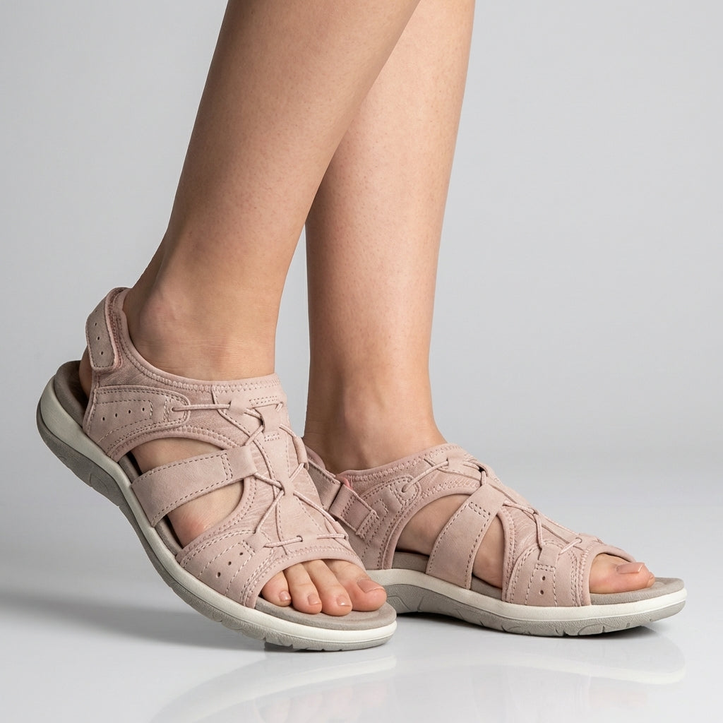 Orthopedic Sandals Adjustable Straps Cut-Out Design - 
Fashinoza