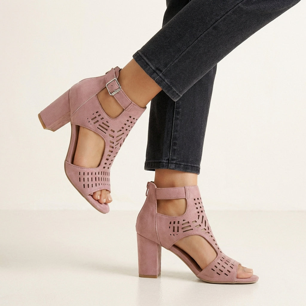 Women's Block Heel Cut-Out Sandals