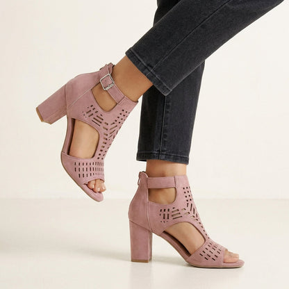 Women's Block Heel Cut-Out Sandals