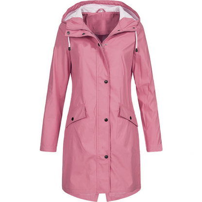 Women's Waterproof Hooded Rain Jacket Lightweight Windproof - Fashinoza