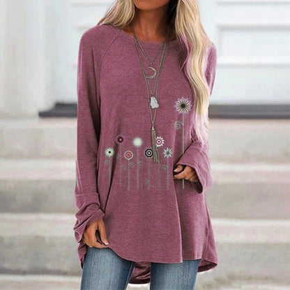Women's Floral Embroidery Sweatshirt Soft Texture