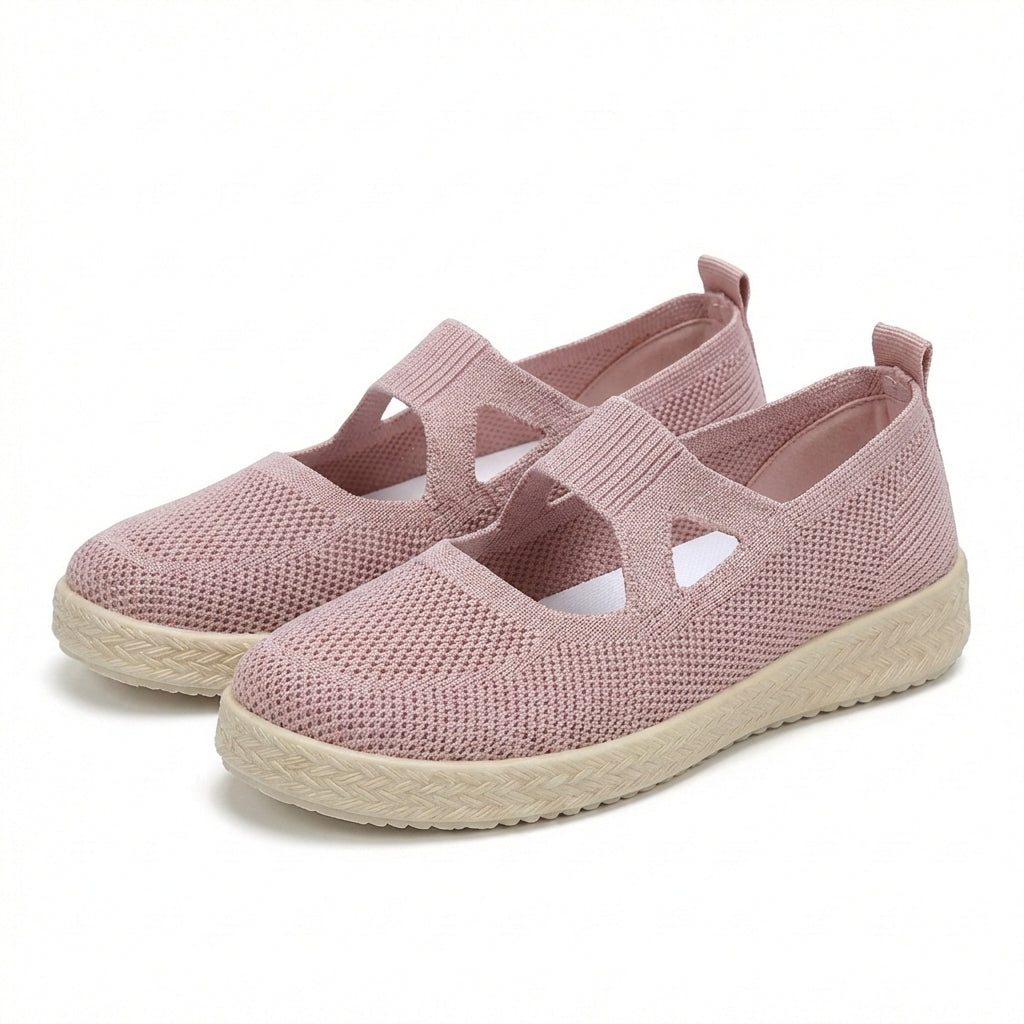 Women's Slip-On Sneakers Breathable Knit Cushioned Platform