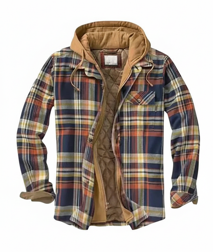 Men's Plaid Hooded Jacket