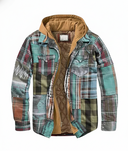 Men's Plaid Hooded Jacket - Fashinoza