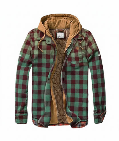 Men's Plaid Hooded Jacket