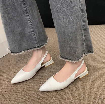 Slingback Pointed Toe Low Heels
