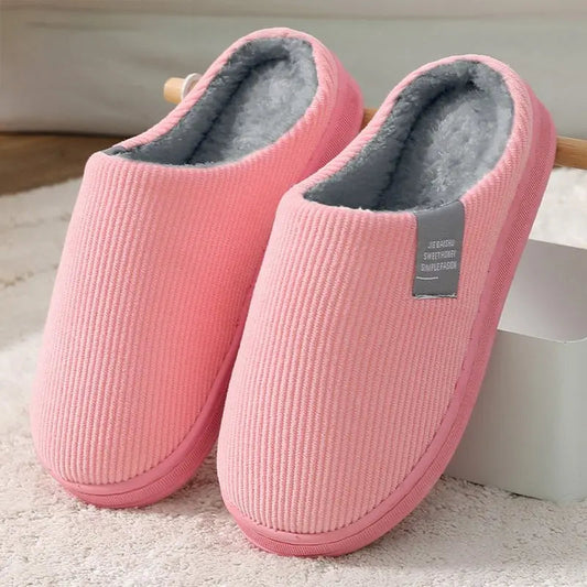 Women's Plush Cotton Slippers Cozy Non-Slip - 
Fashinoza