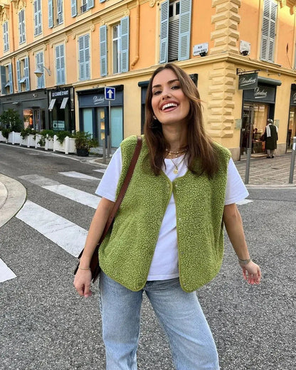 Plush Fleece Vest for Women – Cozy & Effortless Layering-Caliboot