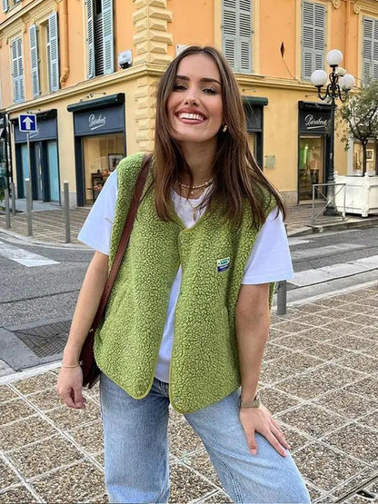 Plush Fleece Vest for Women – Cozy & Effortless Layering-Caliboot