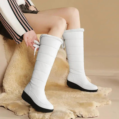 Plush Lace-Up Winter Boots for Women – Cozy & Elegant Style