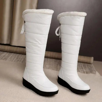 Plush Lace-Up Winter Boots for Women – Cozy & Elegant Style