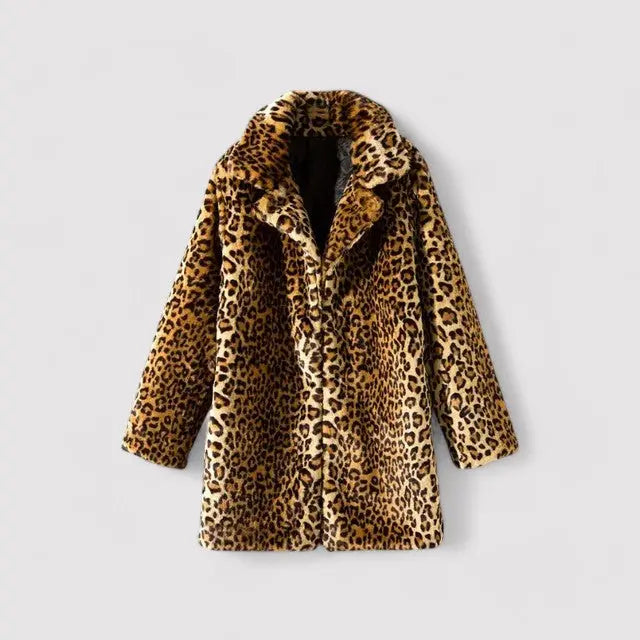 Women's Leopard Print Coat Cozy - 
Fashinoza