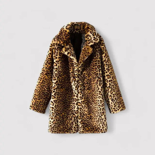 Women's Leopard Print Coat Cozy - 
Fashinoza