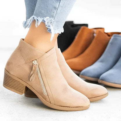 Women's Pointed Toe Ankle Boots Comfortable - 
Fashinoza