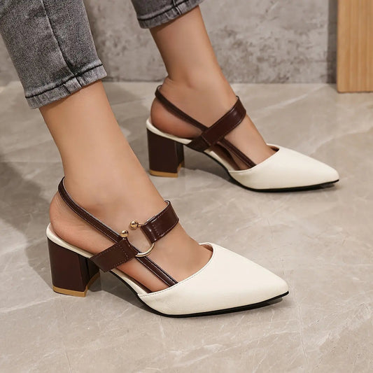 Women's Pointed-Toe Slingback Pumps - 
Fashinoza