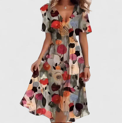 Penelope | Womens Floral V Neck Midi Dress