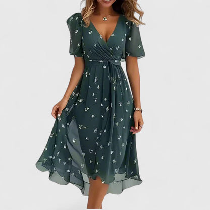 Penelope | Womens Floral V Neck Midi Dress