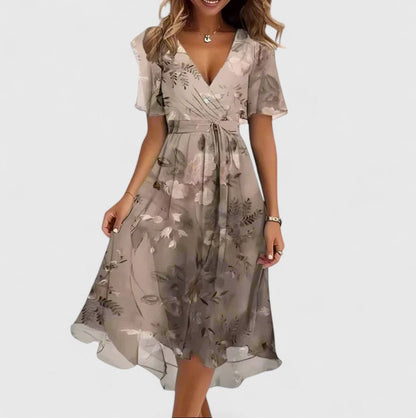 Penelope | Womens Floral V Neck Midi Dress